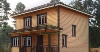 Двухэтажный дом из бруса в Качканаре от Строй-Кчк - строительство от 132223 руб.