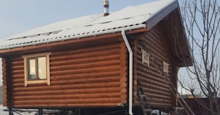 Баня из оцилиндрованного бревна под ключ в Качканаре - от 132223 рублей
